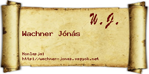 Wachner Jónás névjegykártya